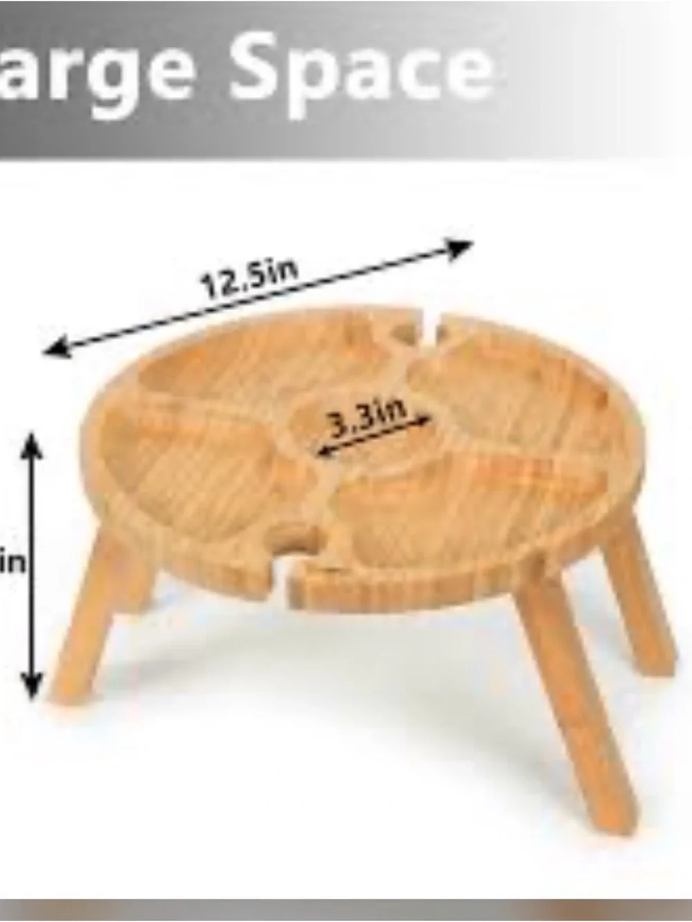 New Bamboo Wine Picnic Table & Charcuterie Boards Bundle of 2 Set